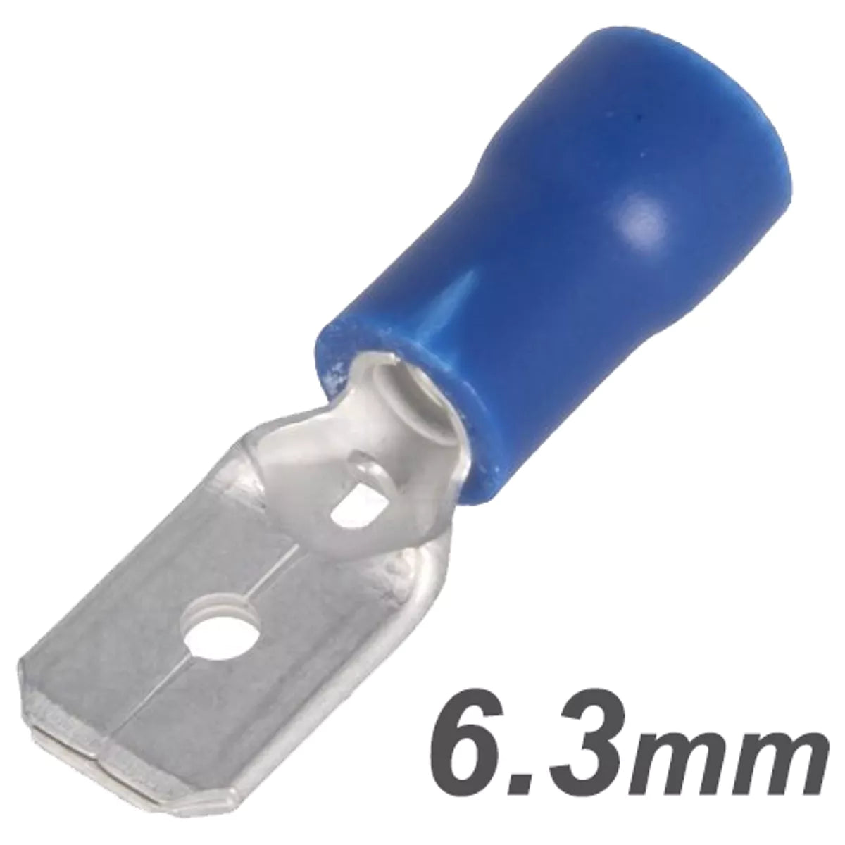 Terminales Faston de 6,3 mm (macho y hembra), semiaislados o totalmente aislados (0,5–6,0 mm²)