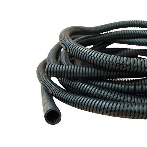 Ø10mm PP Corrugated Pipe with Side Opening – UV & Heat Resistant (5m)