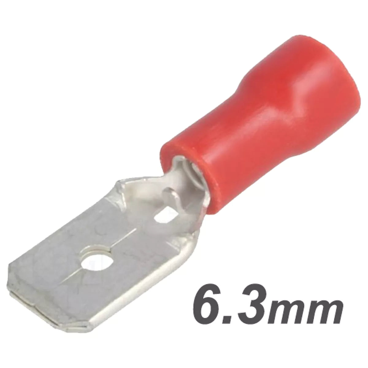 Terminales Faston de 6,3 mm (macho y hembra), semiaislados o totalmente aislados (0,5–6,0 mm²)