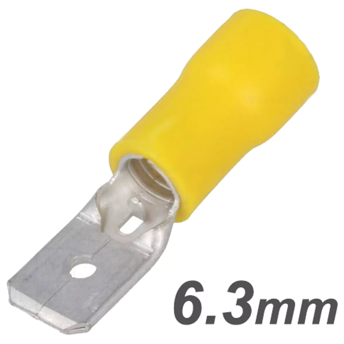 Terminales Faston de 6,3 mm (macho y hembra), semiaislados o totalmente aislados (0,5–6,0 mm²)