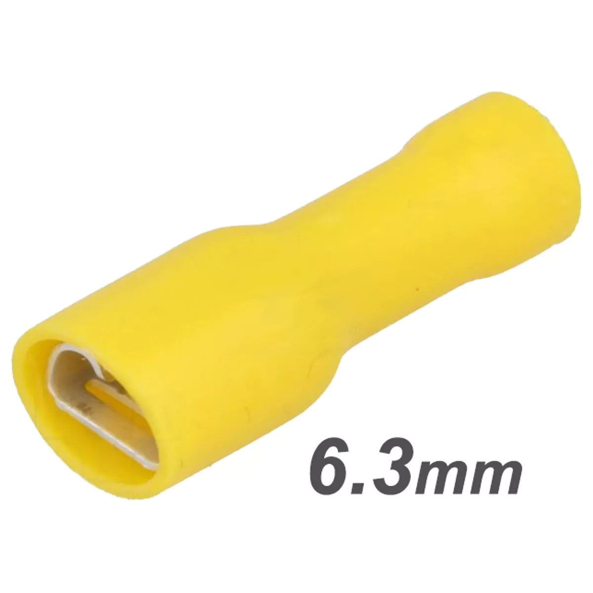 Terminales Faston de 6,3 mm (macho y hembra), semiaislados o totalmente aislados (0,5–6,0 mm²)