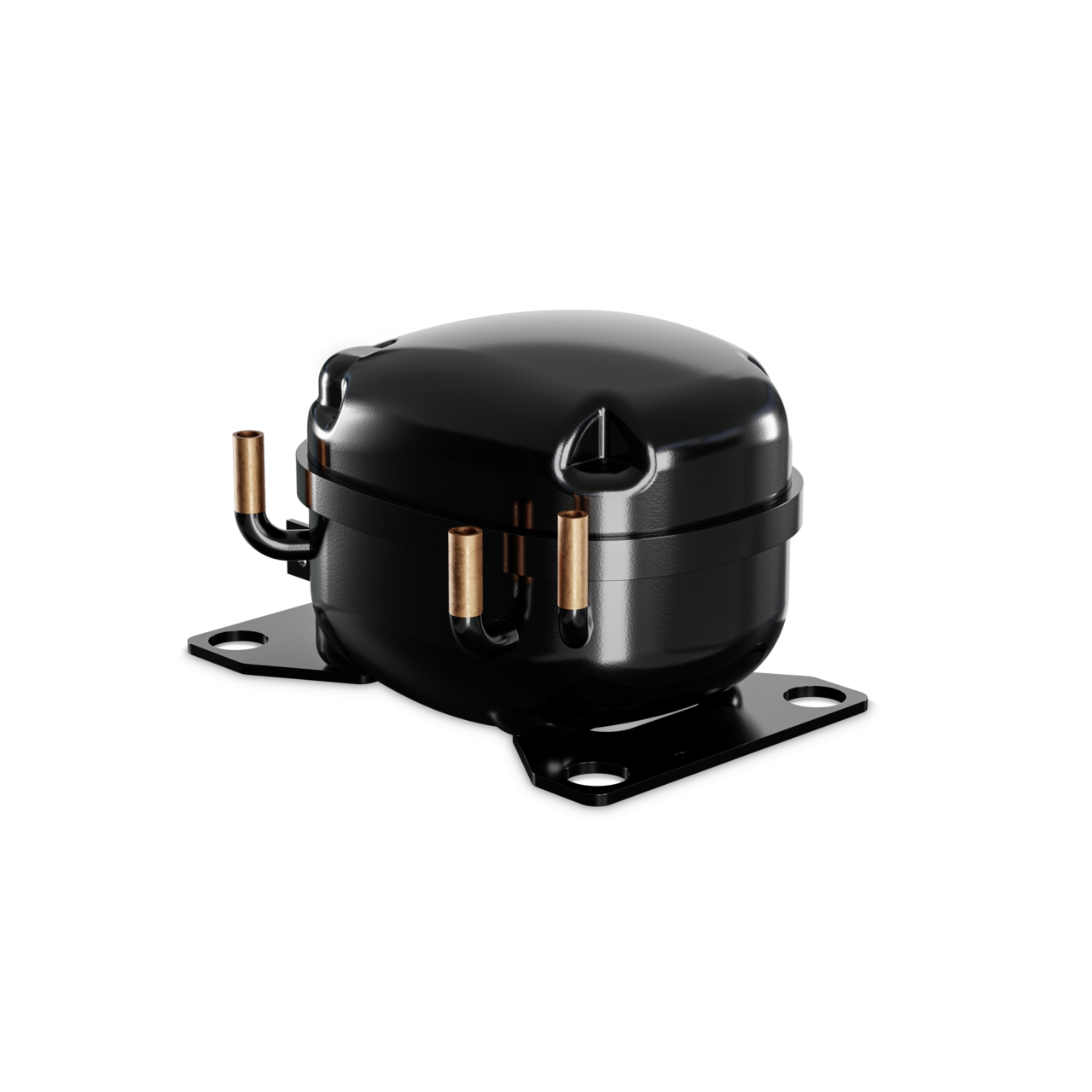 Close-up of high-efficiency compressor on Dometic NRX 115C refrigerator for campervan and RV use