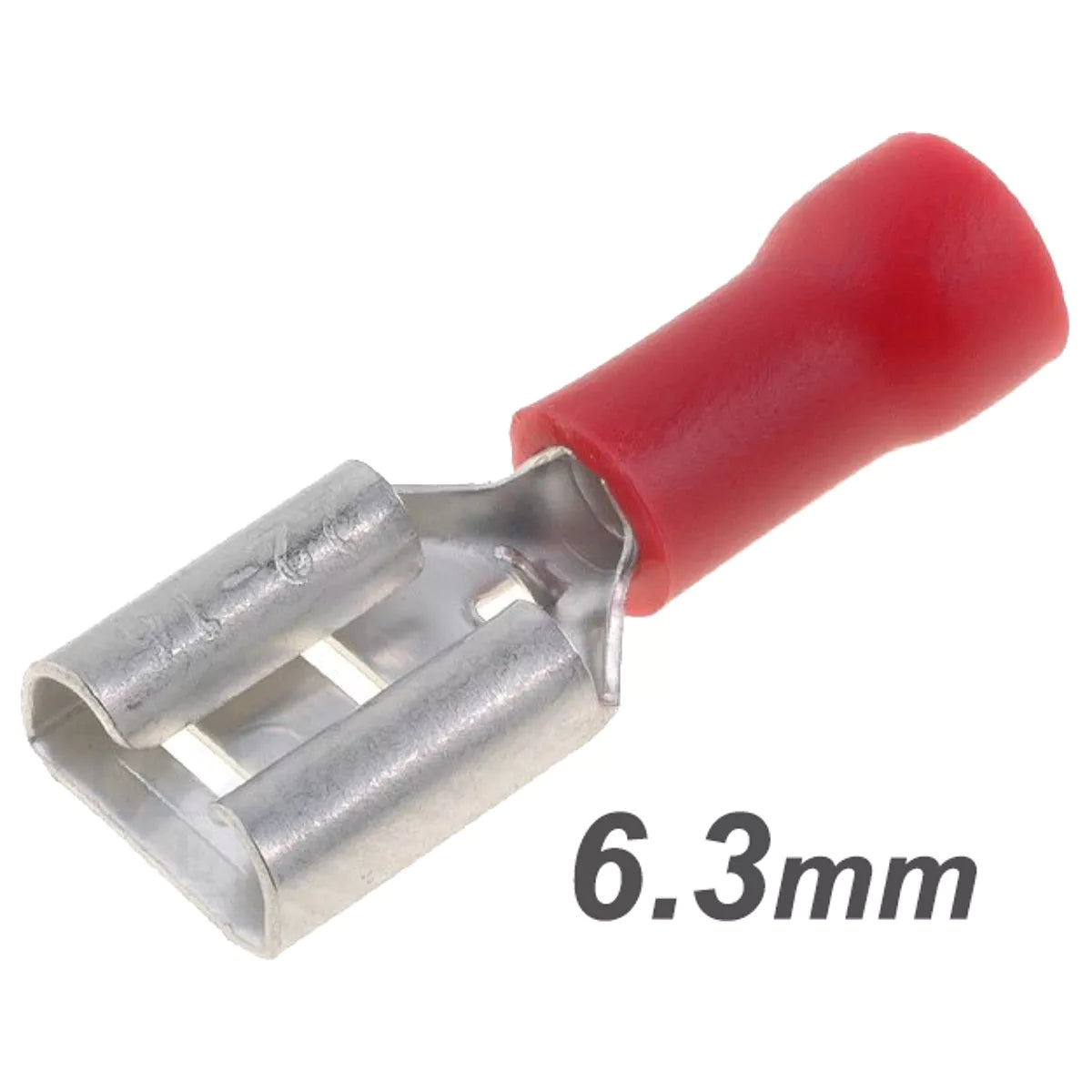 Terminales Faston de 6,3 mm (macho y hembra), semiaislados o totalmente aislados (0,5–6,0 mm²)