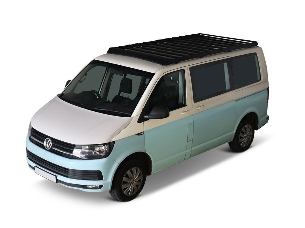 Top-down view of Front Runner Slimsport roof rack load area for Volkswagen Transporter T5 and T6.