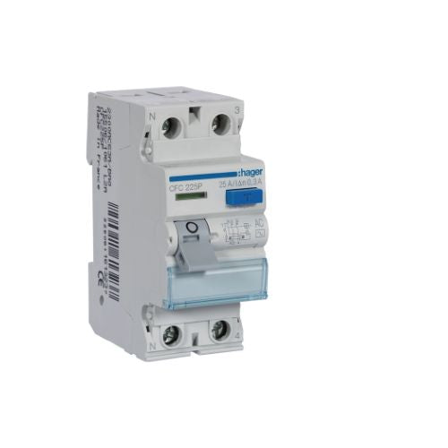 Interruptor diferencial (RCCB) 1P+N – 25 A 300 mA CA – Hager CFC225P