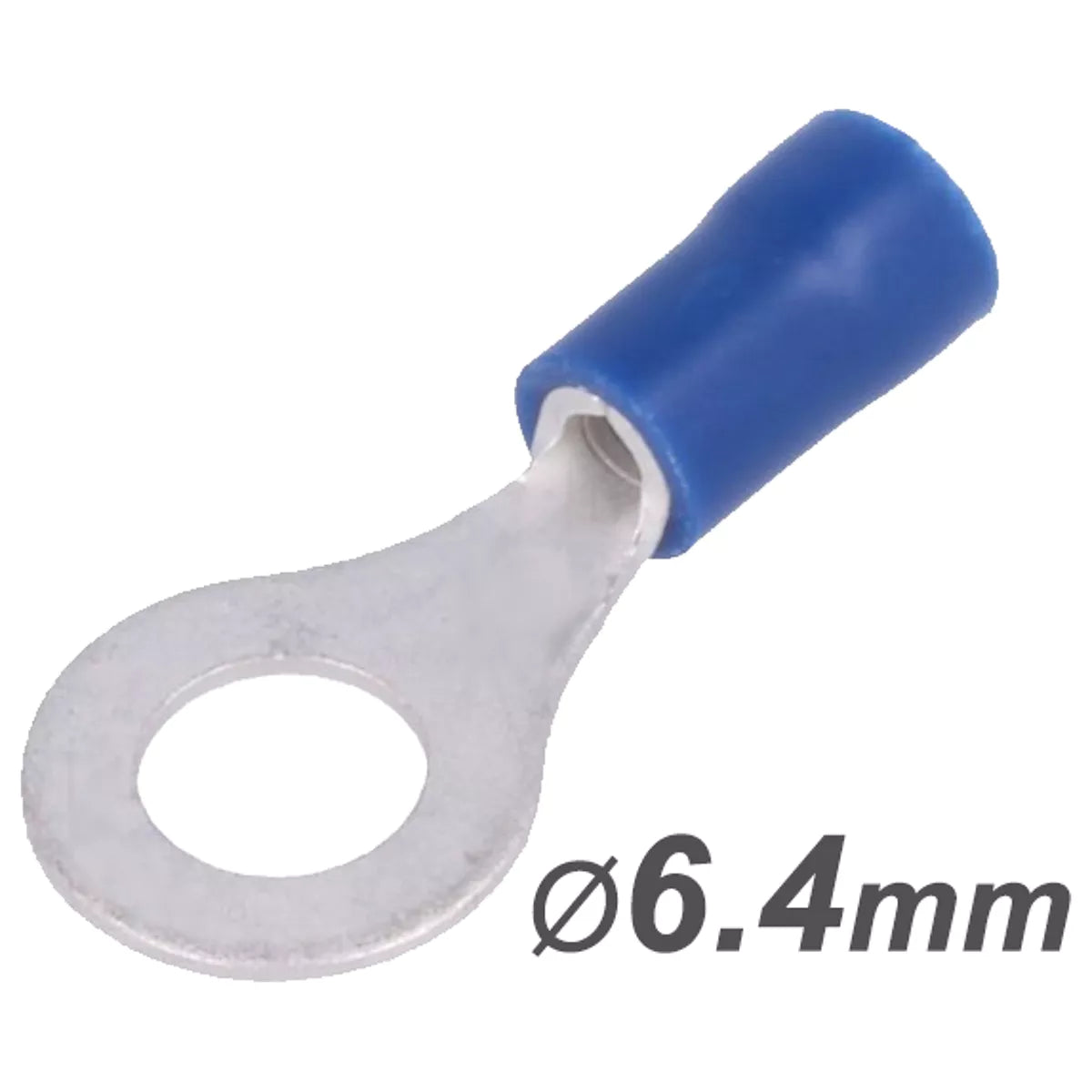 Wire connector with blue insulation and size indication