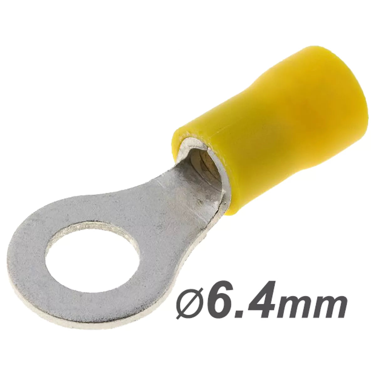 Yellow electrical terminal with a diameter of 6.4mm 