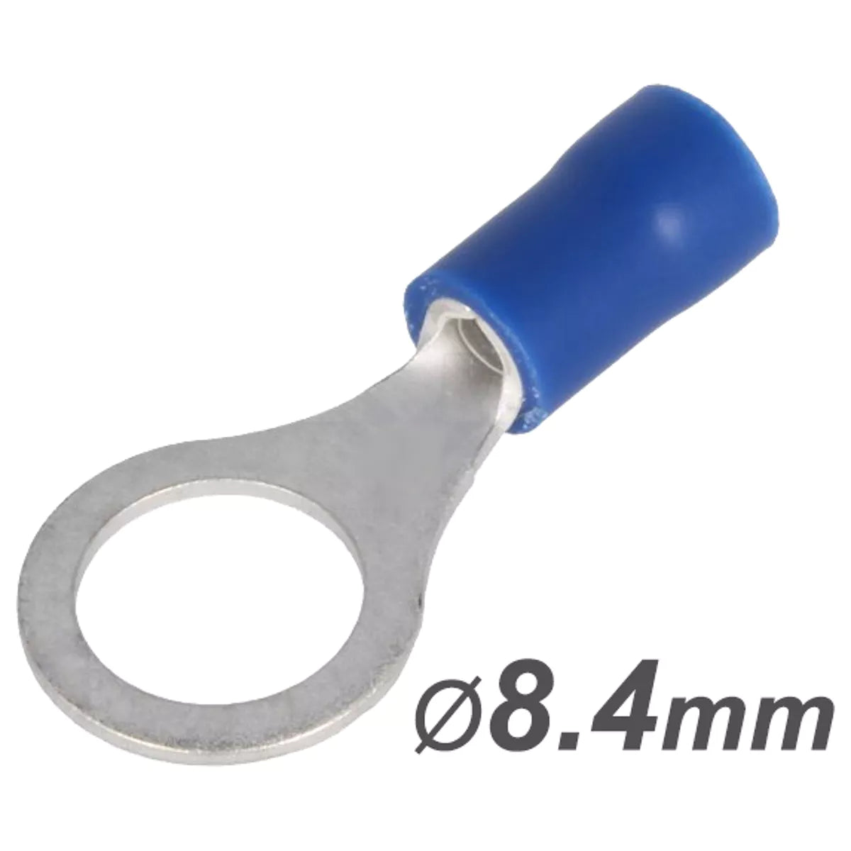 Metal terminal with blue insulation and size Ø8.4mm
