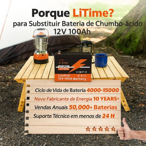 Batería de litio de ciclo profundo LiFePO₄ de 12 V y 100 Ah LiTime