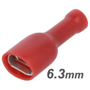 Terminales Faston de 6,3 mm (macho y hembra), semiaislados o totalmente aislados (0,5–6,0 mm²)