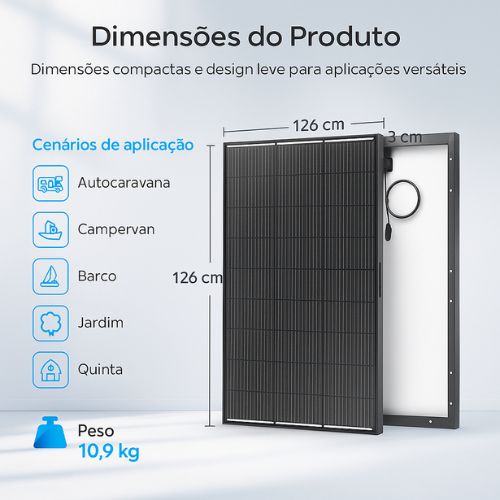 Painel solar anti-sombra Renogy ShadowFlux 12V 120W