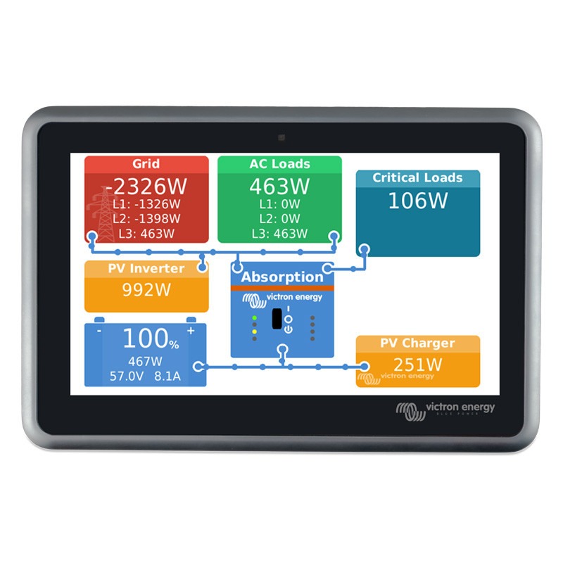 Victron Ekrano GX 7 inch touchscreen display for advanced energy system monitoring