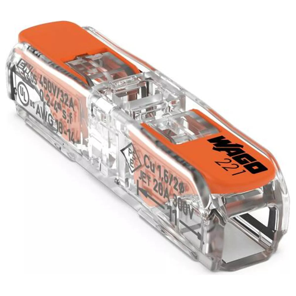 WAGO 221 quick connector with lever clamps for fast and tool free electrical wiring